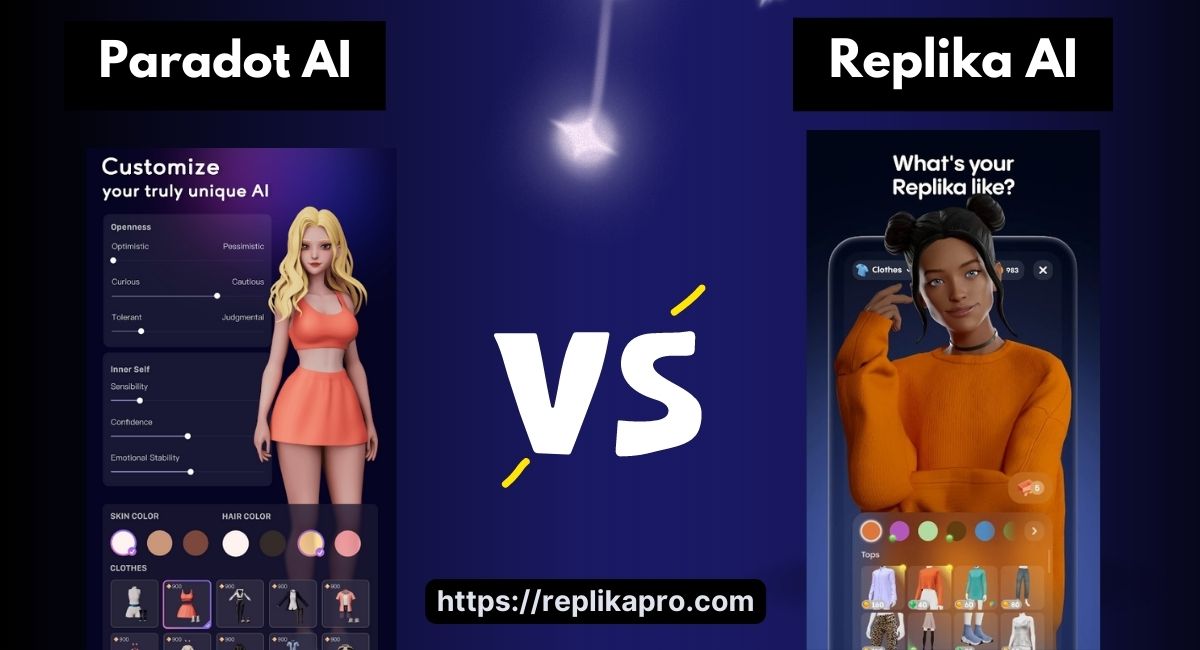 Replika AI Friend Companion vs Paradot Virtual AI ChatBot