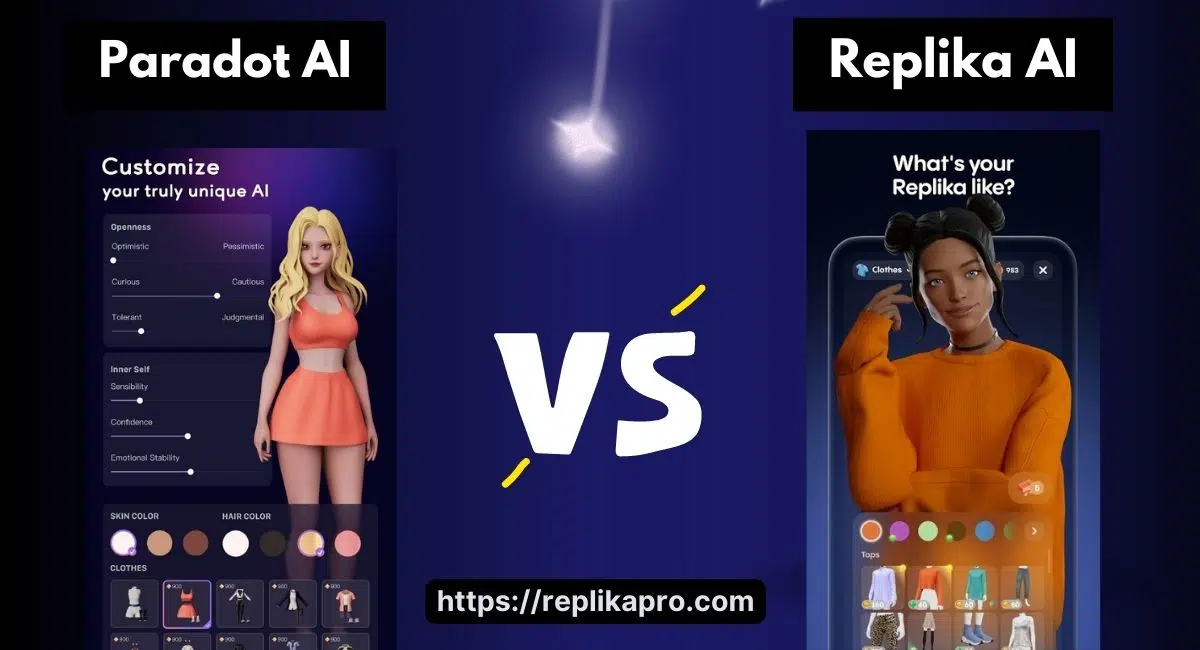 Replika AI Friend Companion vs Paradot Virtual AI ChatBot