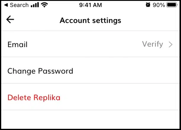Delete replika chat history